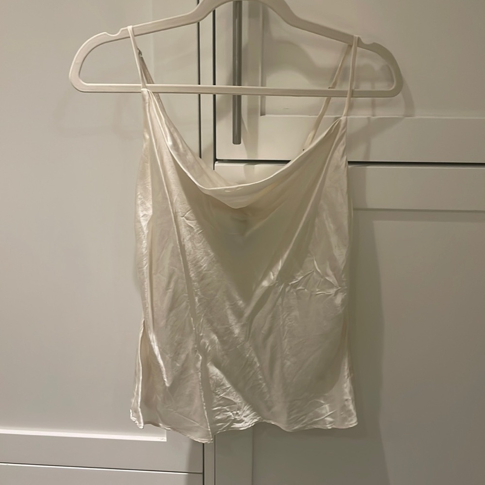 Reformation Off White Silk Cami